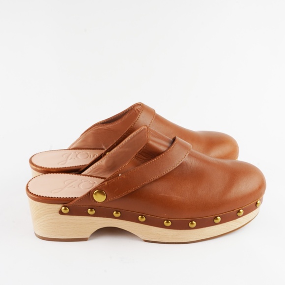 J.CREW Size 9 Convertible Leather Clogs in Rich Oak - Picture 8 of 9